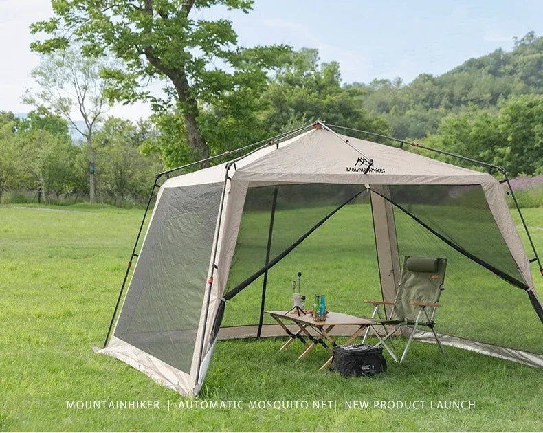 Pop-Up Mosquito Net Awning Tent — Waterproof Beach Shelter