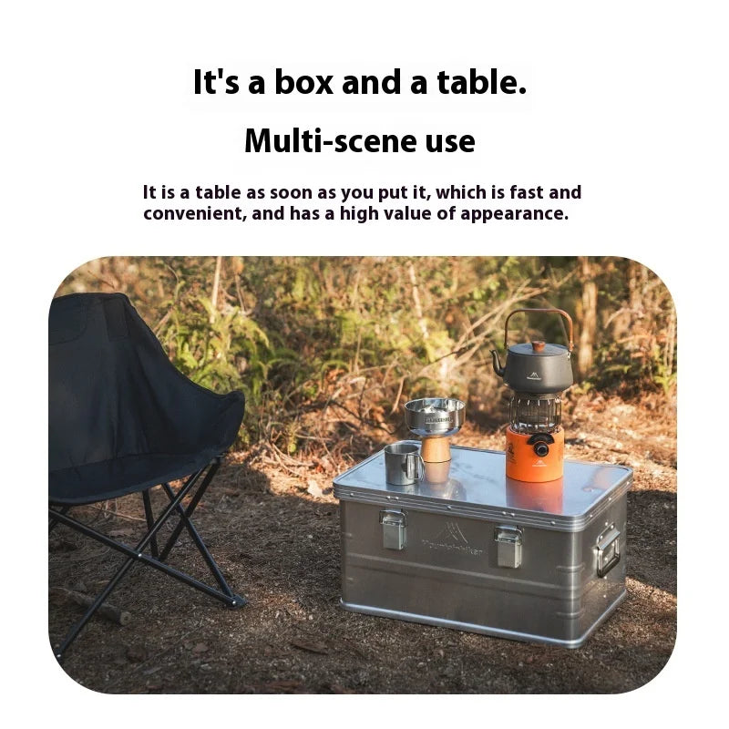 MOUNTAINHIKER 20L 30L 48L 50L 80L Outdoor Storage Box Camping Picnic Travel Aluminum Alloy Large Capacity Box Silver Storage Bag