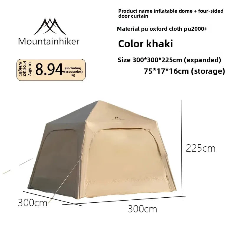 MOUNTAINHIKER Inflatable Camping Tent Easy To Set Up Suitable for All Seasons Accommodates 4-6 People Outdoor Dome Tent 2000+