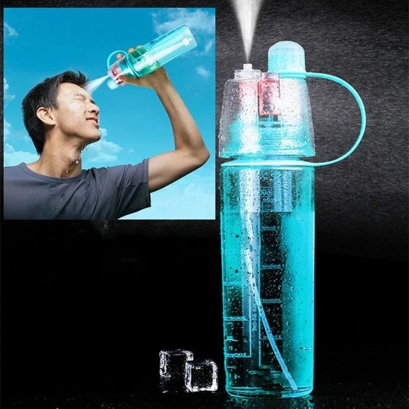 600ml Atomizing Spray Sports Water Bottle