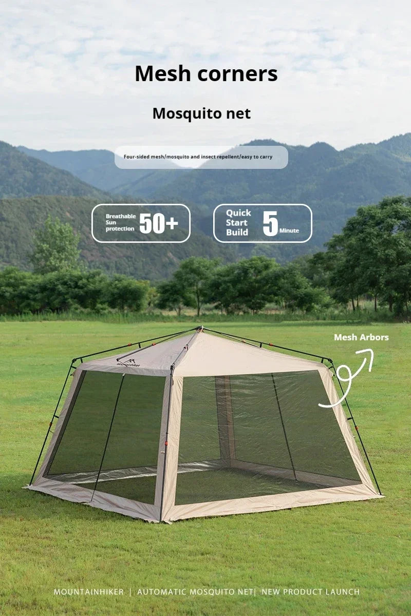 Pop-Up Mosquito Net Awning Tent — Waterproof Beach Shelter