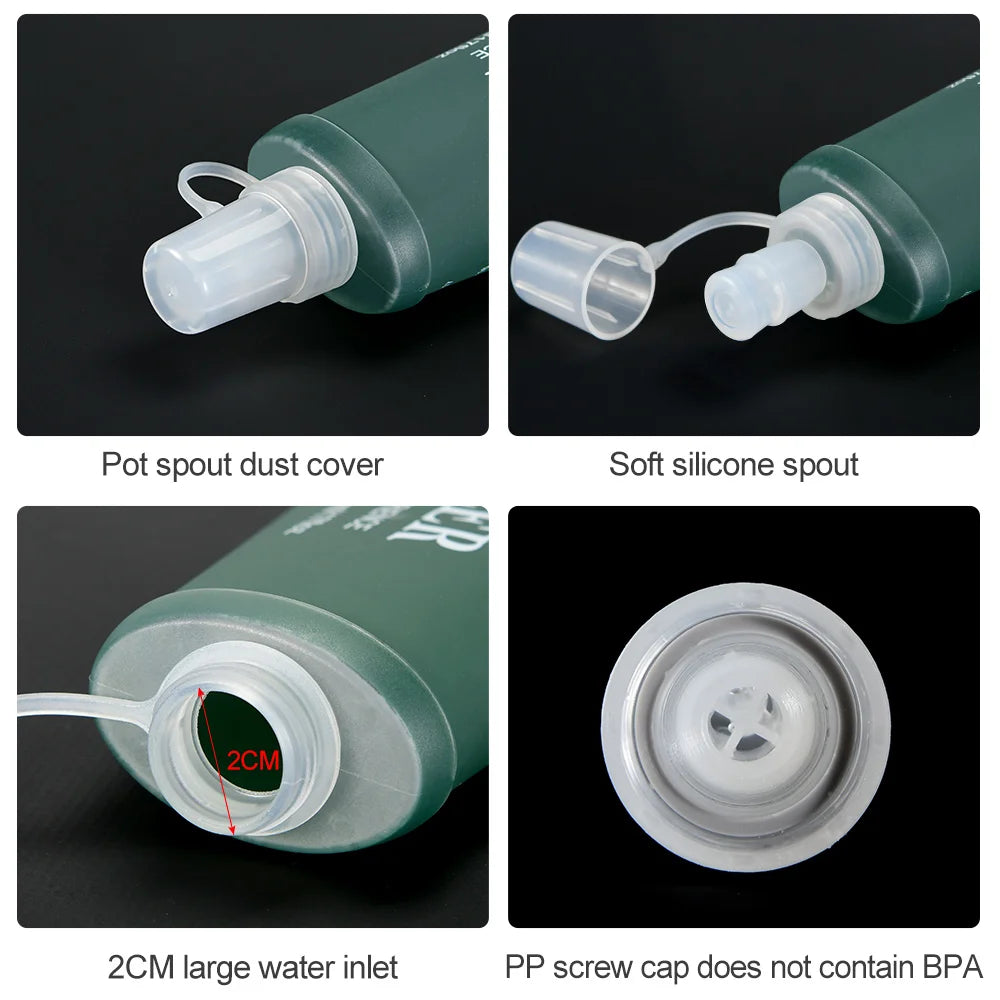 NEWBOLER 150/250/300/500ml Water Bottle TPU Folding Soft Flask Outdoor Sport Running Camping Hiking Travel Portable Water Bottle