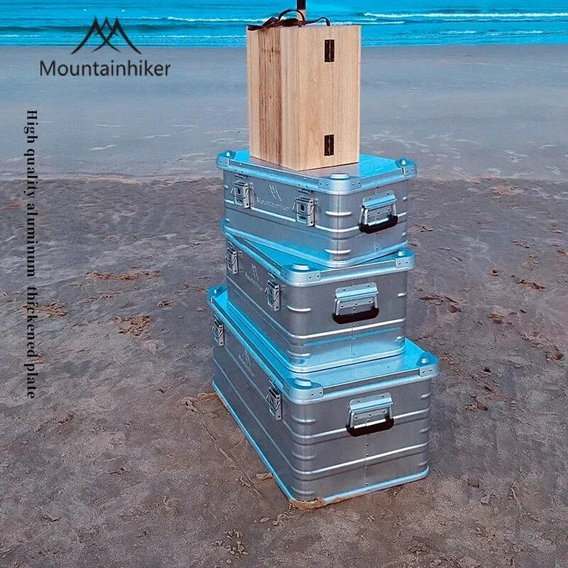 MOUNTAINHIKER 20L 30L 48L 50L 80L Outdoor Storage Box Camping Picnic Travel Aluminum Alloy Large Capacity Box Silver Storage Bag