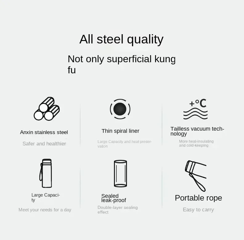 1L Stainless Steel Vacuum Thermal Water Bottle