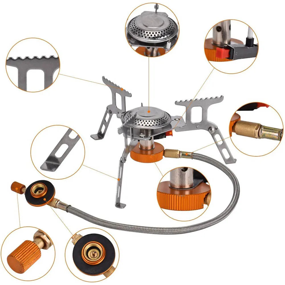 High-Power Camping Gas Burner — Outdoor BBQ Cooker