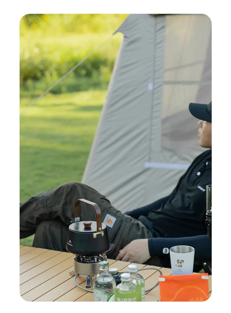 MOUNTAINHIKER Upgrade Camping Style Outdoor Travel Kettle Lightweight Portable Picnic Aluminum Alloy 1.1L Teapot Coffee Pot