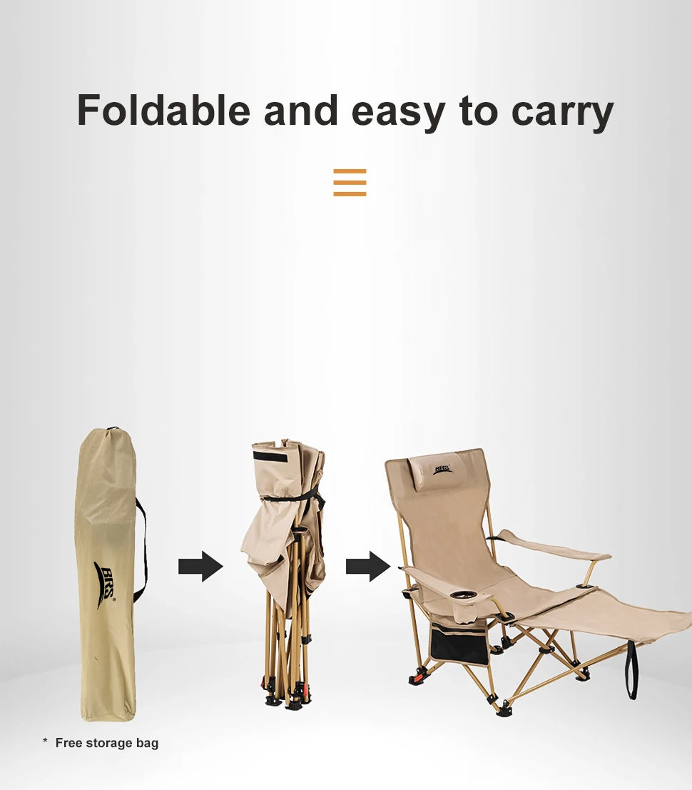 WESTTUNE 2-in-1 Reclining Camp Chair with Footrest