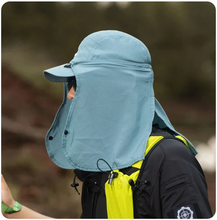 UPF 50 Sun Hat with Removable Neck Flap — Hiking & Fishing