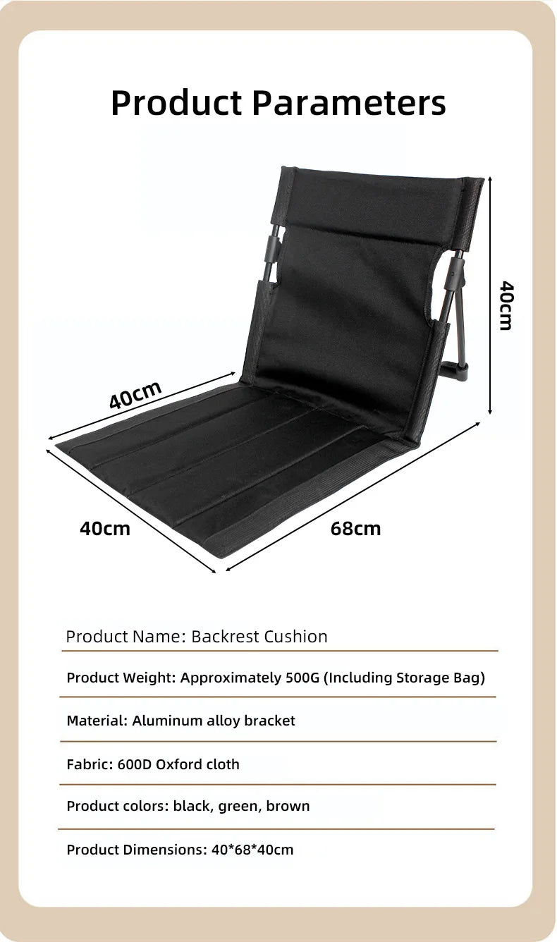 Lightweight Folding Low-Back Camp Recliner