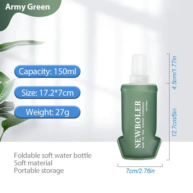 NEWBOLER 150/250/300/500ml Water Bottle TPU Folding Soft Flask Outdoor Sport Running Camping Hiking Travel Portable Water Bottle