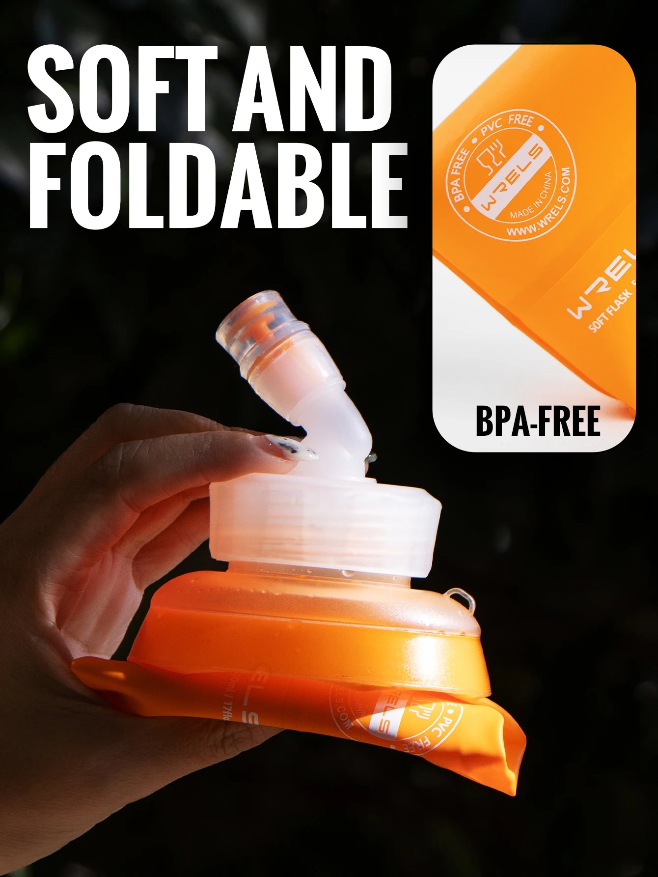 WRELS Foldable Soft Flask 350ml / 500ml — BPA-Free Running Bottle
