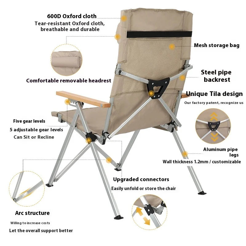 Lohascamping 5-Position Reclining Aluminum Camp Chair