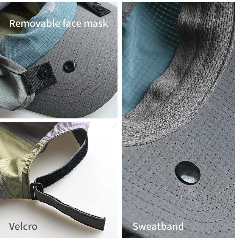 UPF 50 Sun Hat with Removable Neck Flap — Hiking & Fishing