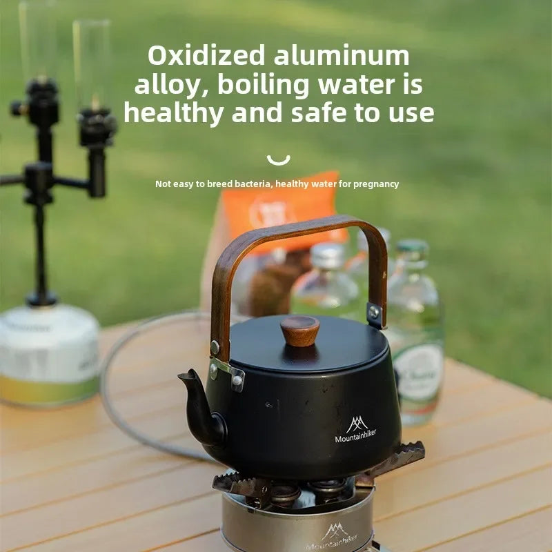 MOUNTAINHIKER Upgrade Camping Style Outdoor Travel Kettle Lightweight Portable Picnic Aluminum Alloy 1.1L Teapot Coffee Pot