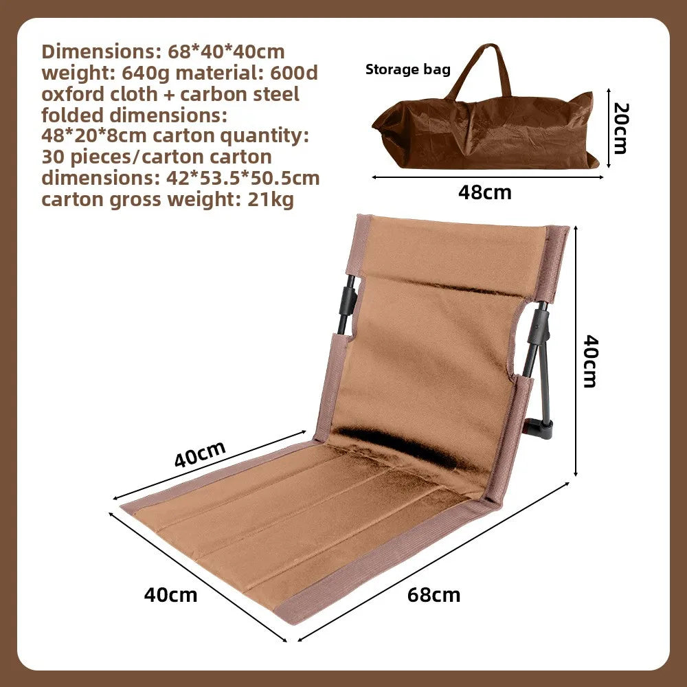 Lightweight Folding Low-Back Camp Recliner