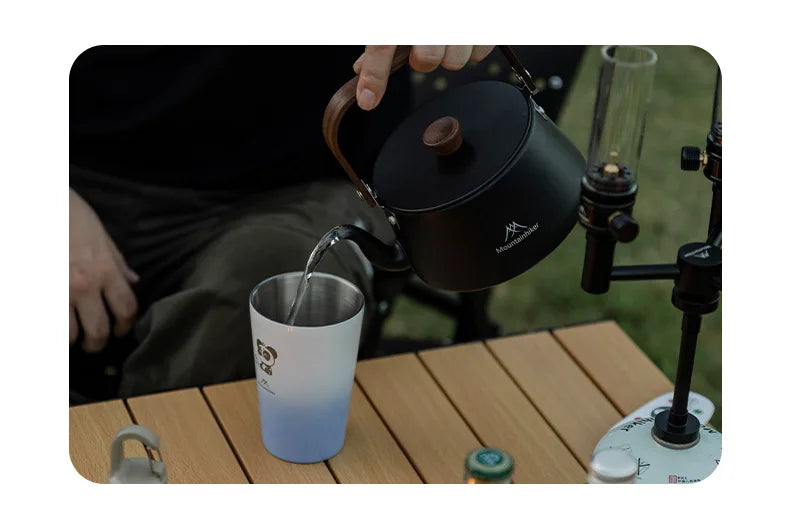 MOUNTAINHIKER Upgrade Camping Style Outdoor Travel Kettle Lightweight Portable Picnic Aluminum Alloy 1.1L Teapot Coffee Pot