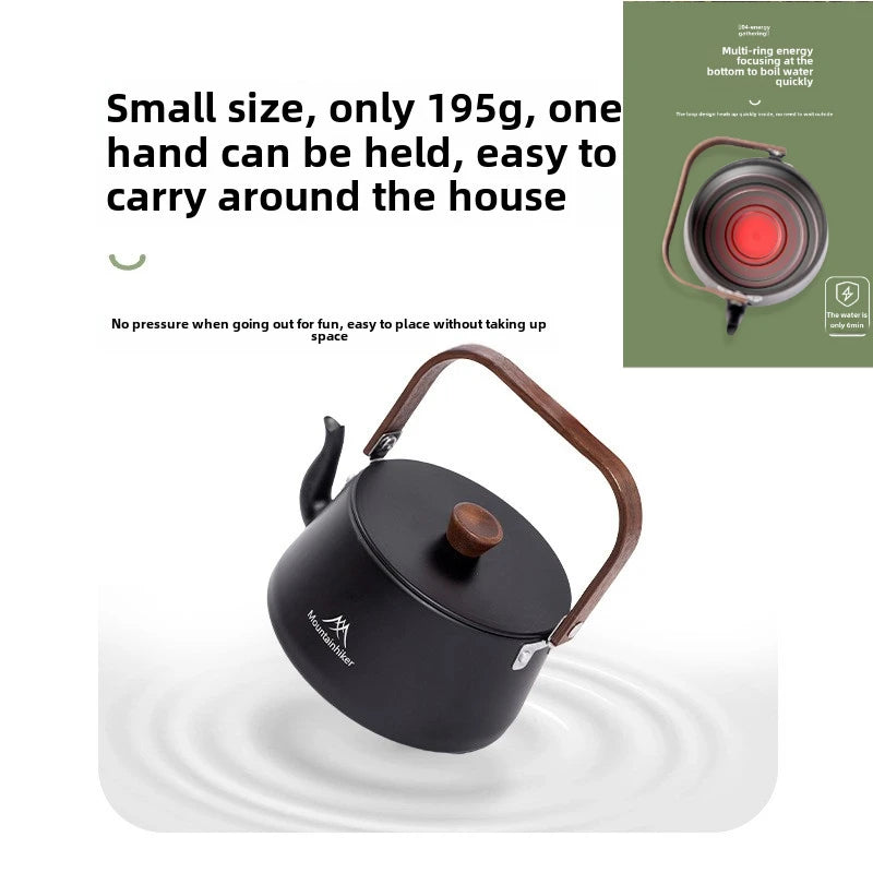 MOUNTAINHIKER Upgrade Camping Style Outdoor Travel Kettle Lightweight Portable Picnic Aluminum Alloy 1.1L Teapot Coffee Pot