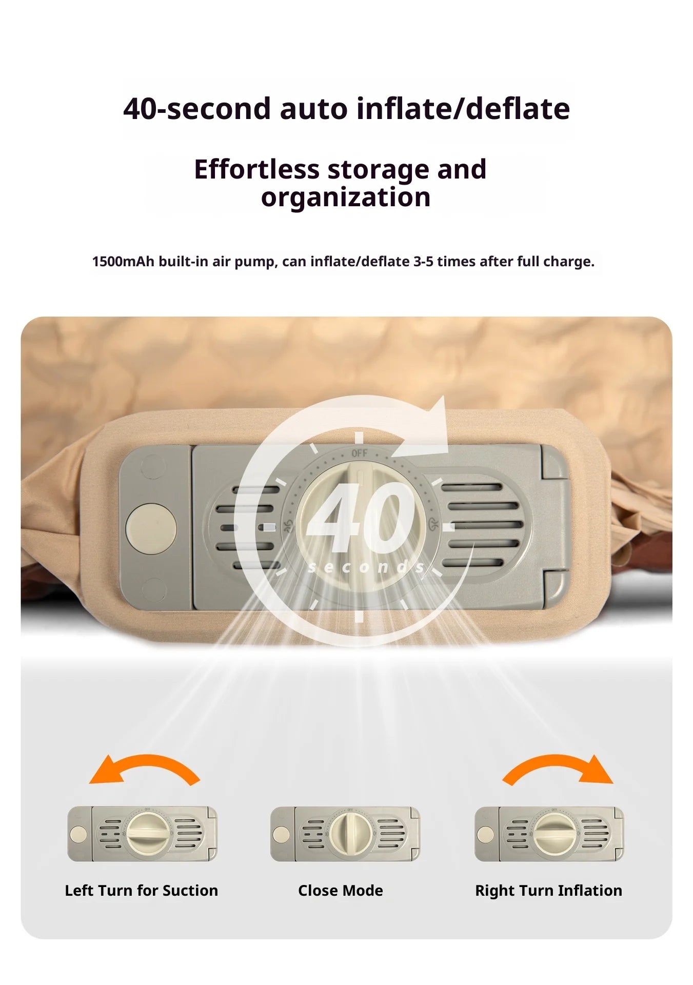 MOUNTAINHIKER 10cm Thick Self-Inflating Air Mattress Outdoor Sleeping Pad Available in 2 Sizes and 3 Colors