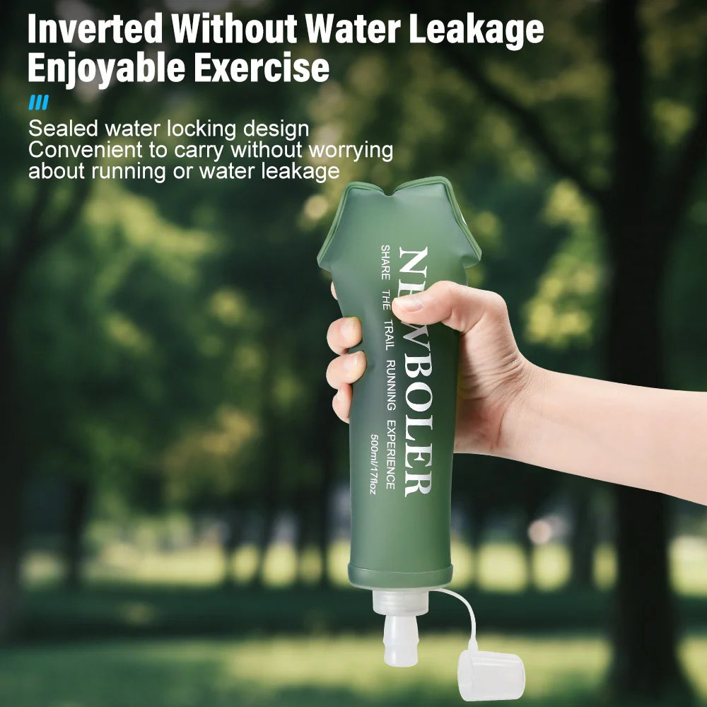 NEWBOLER 150/250/300/500ml Water Bottle TPU Folding Soft Flask Outdoor Sport Running Camping Hiking Travel Portable Water Bottle