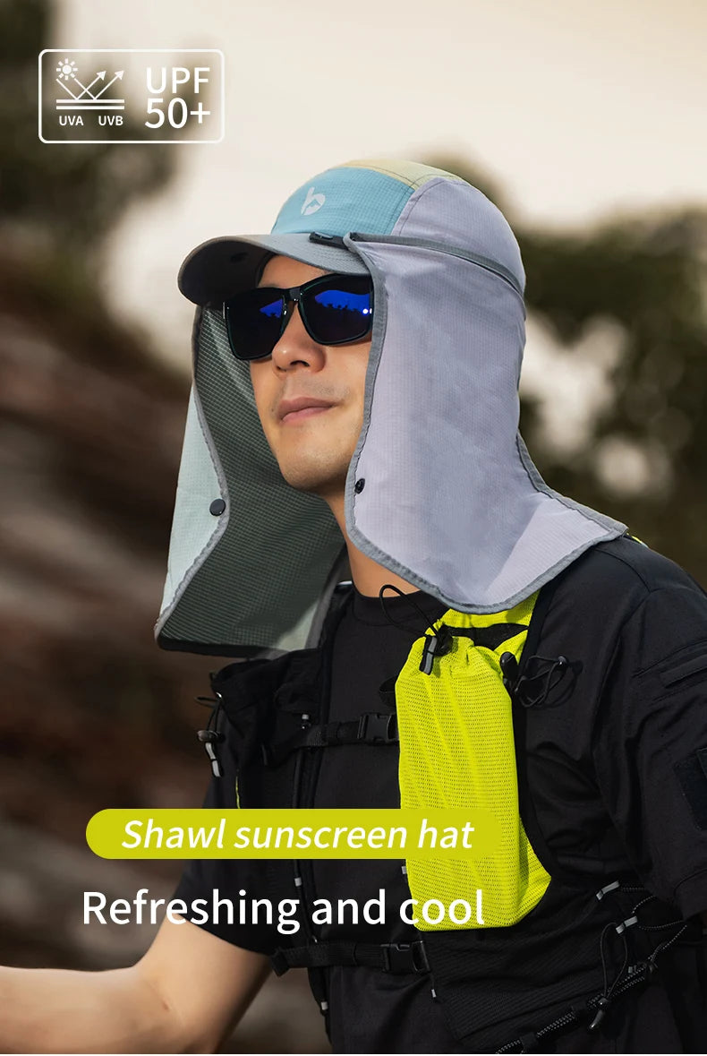 UPF 50 Sun Hat with Removable Neck Flap — Hiking & Fishing