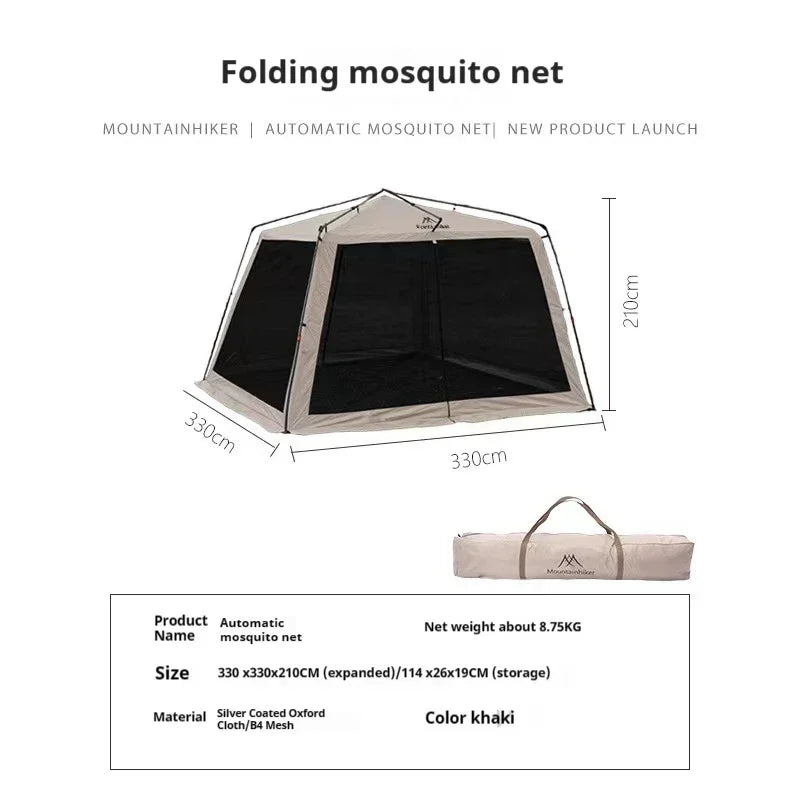 Pop-Up Mosquito Net Awning Tent — Waterproof Beach Shelter