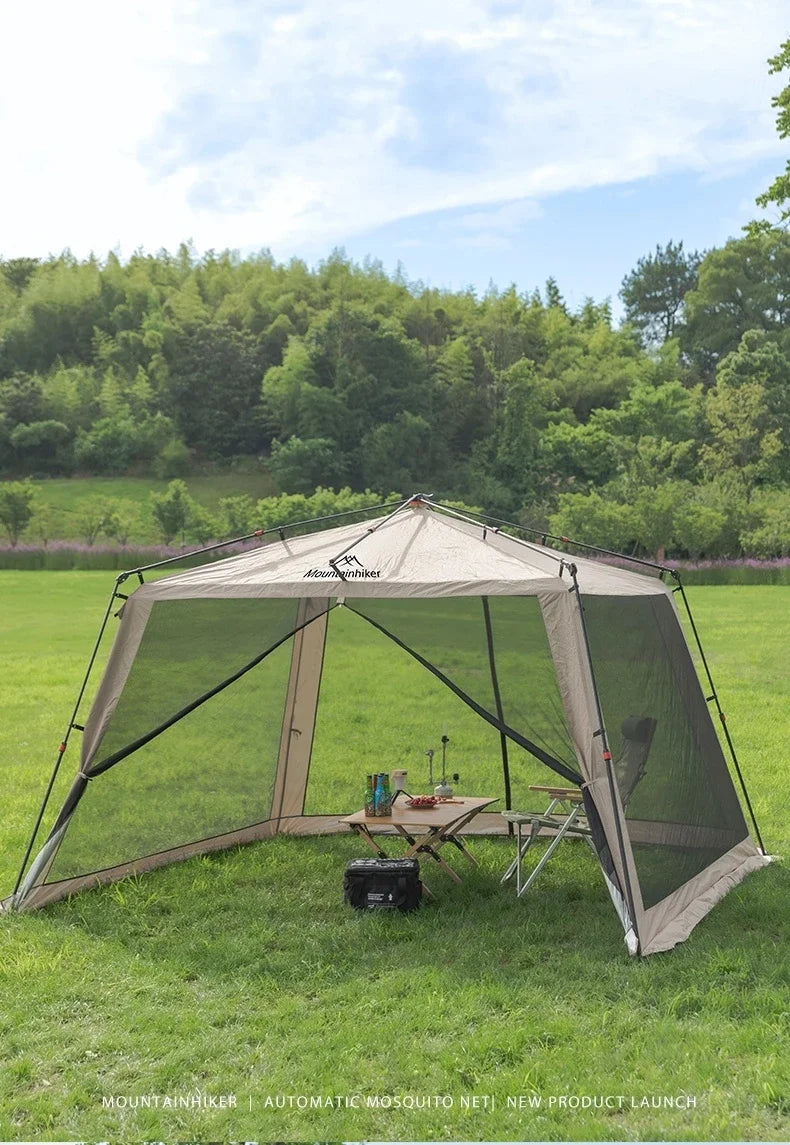 Pop-Up Mosquito Net Awning Tent — Waterproof Beach Shelter