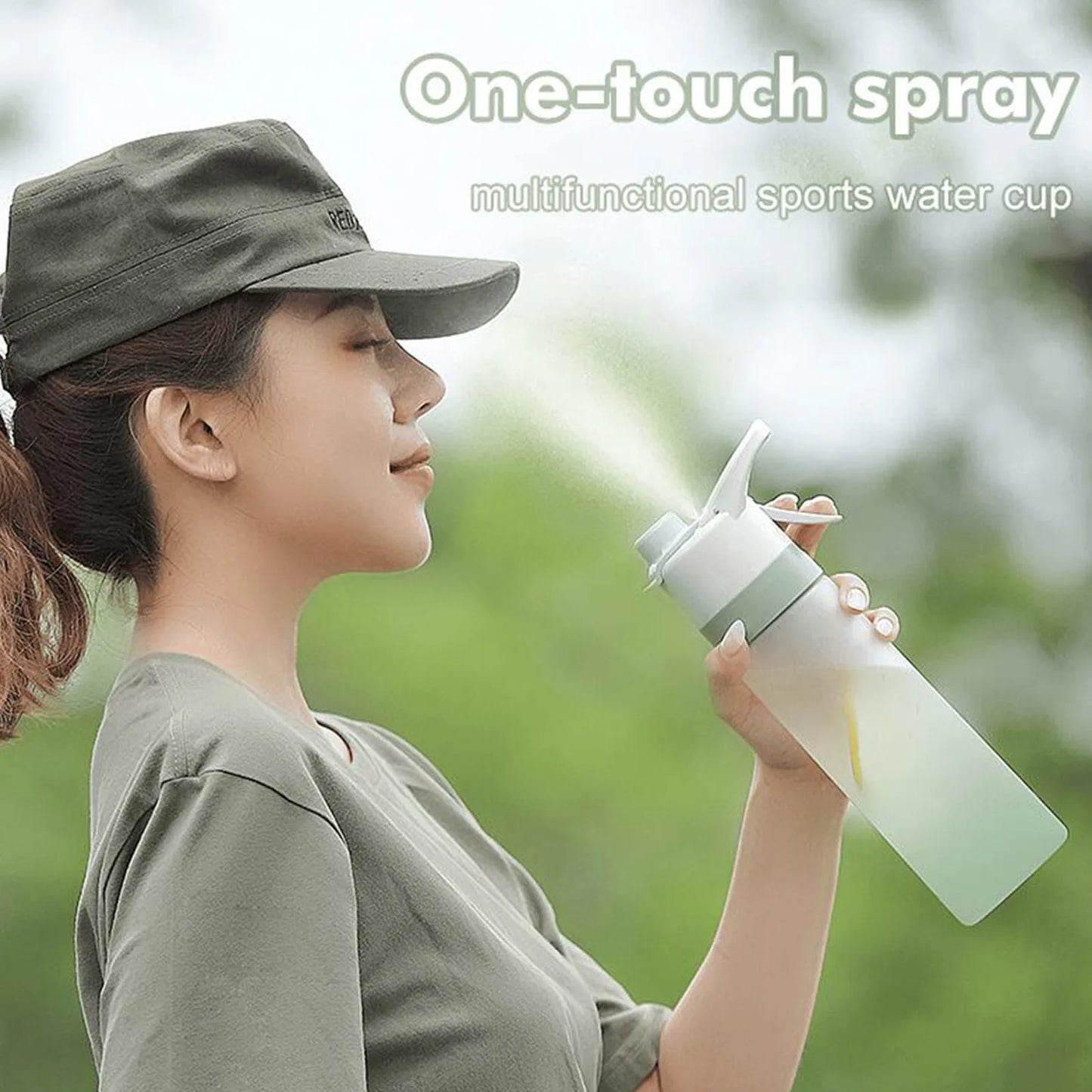 Gradient Spray-Mist Sports Water Bottle