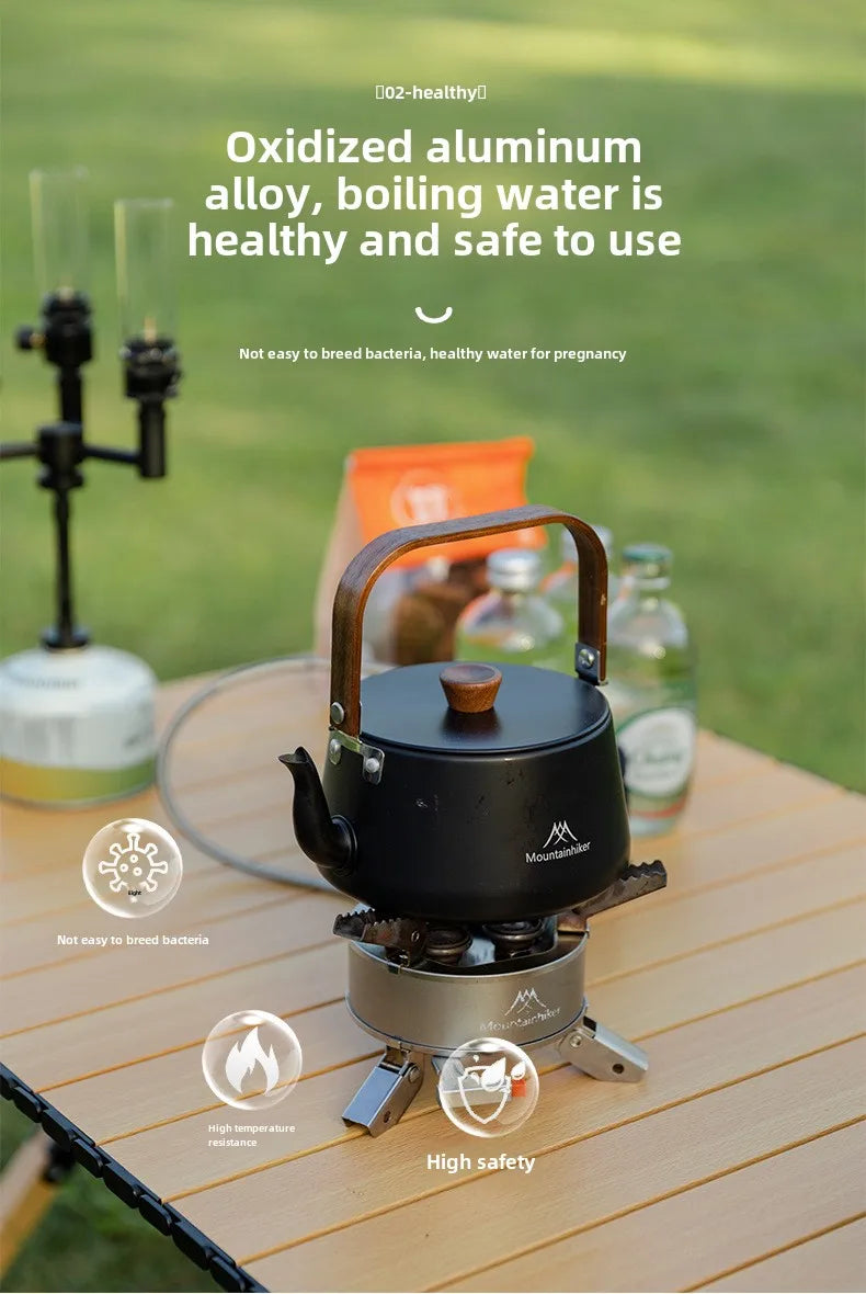 MOUNTAINHIKER Upgrade Camping Style Outdoor Travel Kettle Lightweight Portable Picnic Aluminum Alloy 1.1L Teapot Coffee Pot
