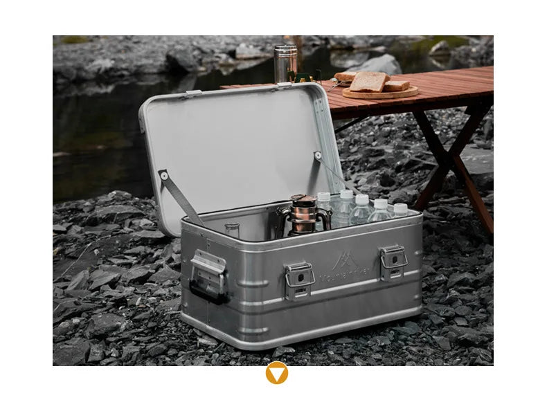 MOUNTAINHIKER 20L 30L 48L 50L 80L Outdoor Storage Box Camping Picnic Travel Aluminum Alloy Large Capacity Box Silver Storage Bag