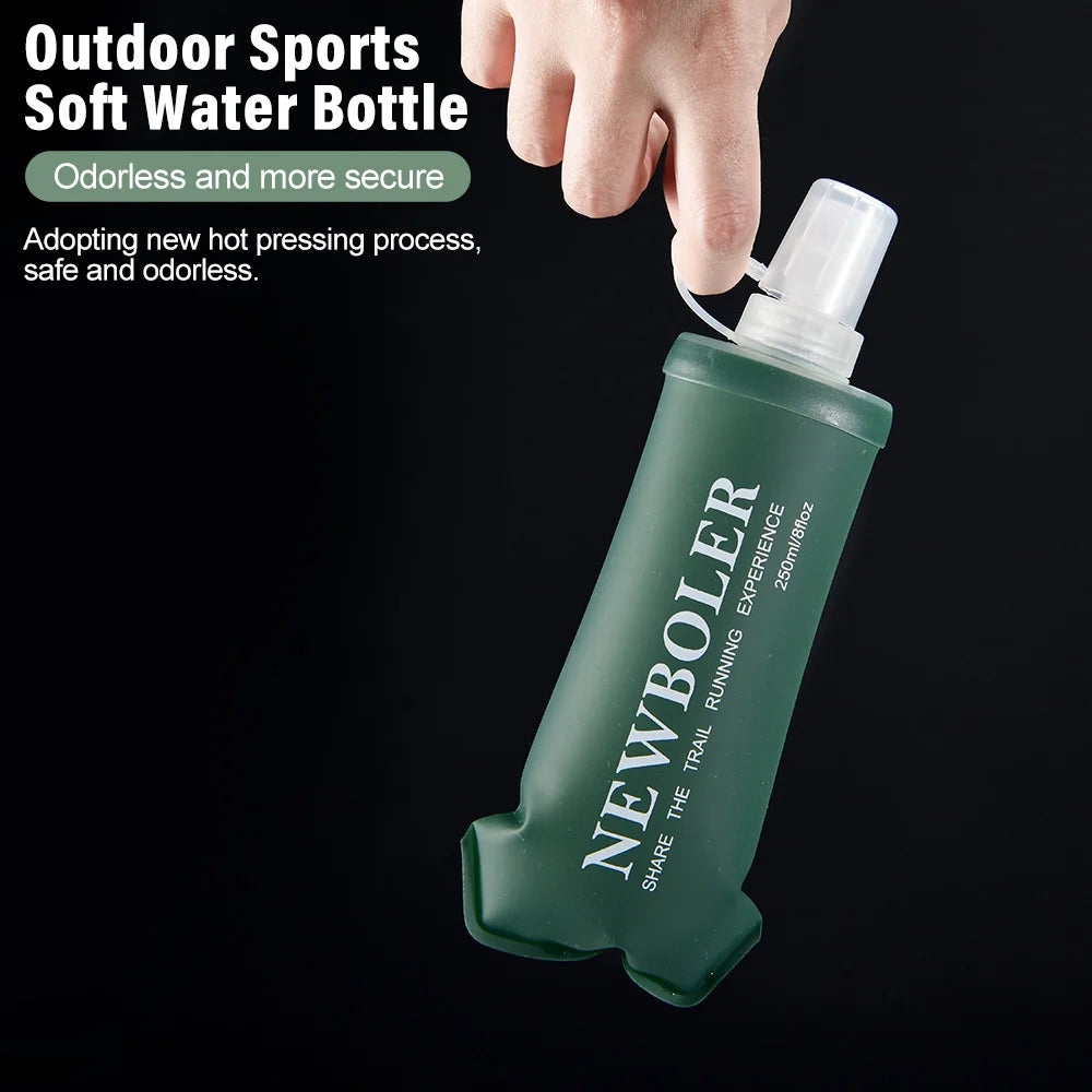 NEWBOLER 150/250/300/500ml Water Bottle TPU Folding Soft Flask Outdoor Sport Running Camping Hiking Travel Portable Water Bottle