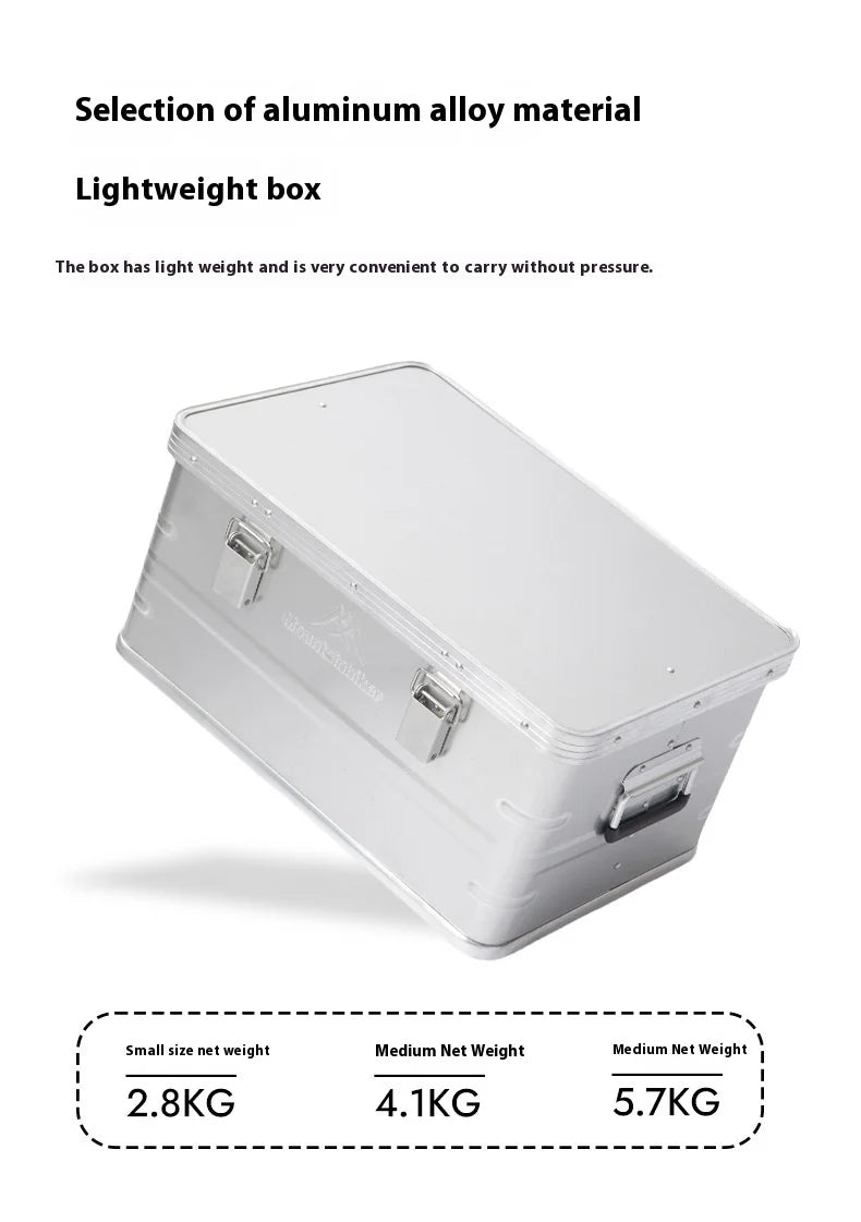 MOUNTAINHIKER 20L 30L 48L 50L 80L Outdoor Storage Box Camping Picnic Travel Aluminum Alloy Large Capacity Box Silver Storage Bag