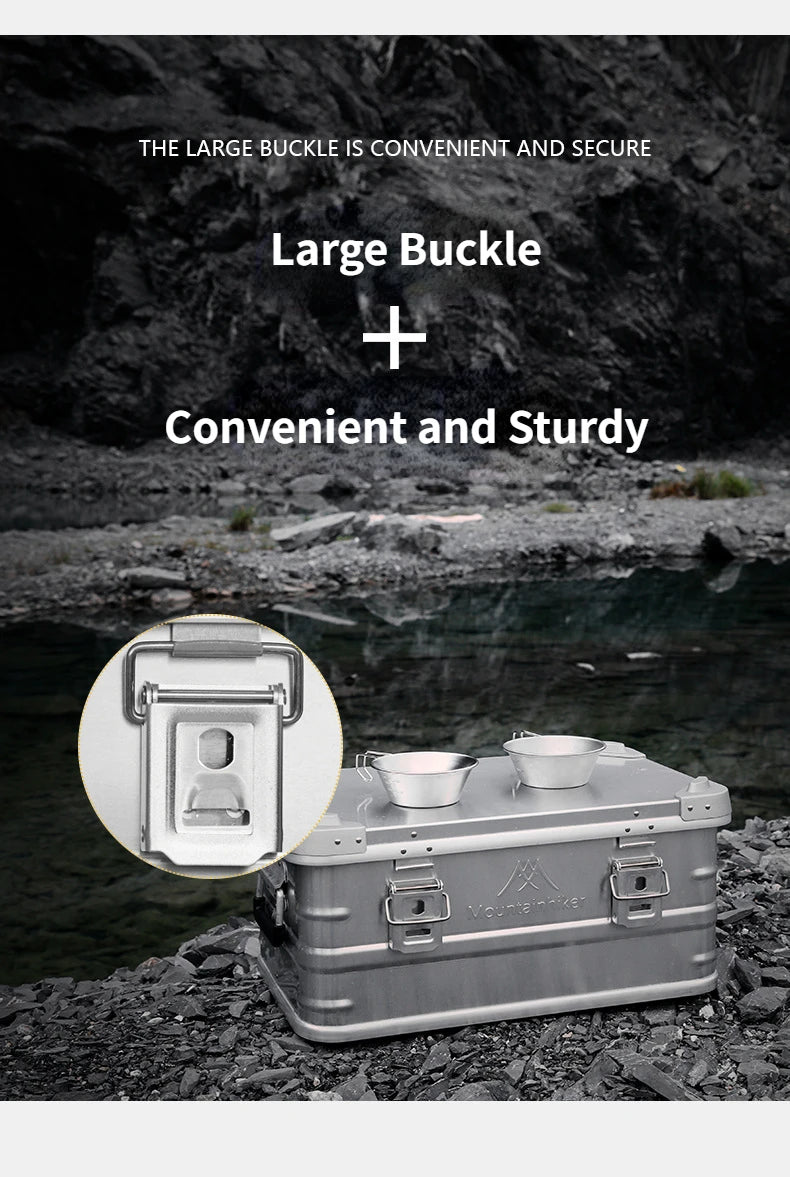 MOUNTAINHIKER 20L 30L 48L 50L 80L Outdoor Storage Box Camping Picnic Travel Aluminum Alloy Large Capacity Box Silver Storage Bag