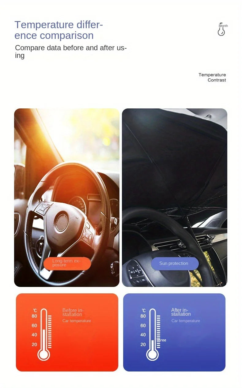 Car parasol inside the front windshield sunscreen sunshade artifact car sunscreen insulation sunshade portable storage