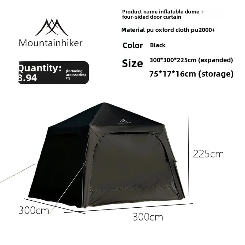 MOUNTAINHIKER Inflatable Camping Tent Easy To Set Up Suitable for All Seasons Accommodates 4-6 People Outdoor Dome Tent 2000+