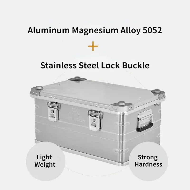 MOUNTAINHIKER 20L 30L 48L 50L 80L Outdoor Storage Box Camping Picnic Travel Aluminum Alloy Large Capacity Box Silver Storage Bag