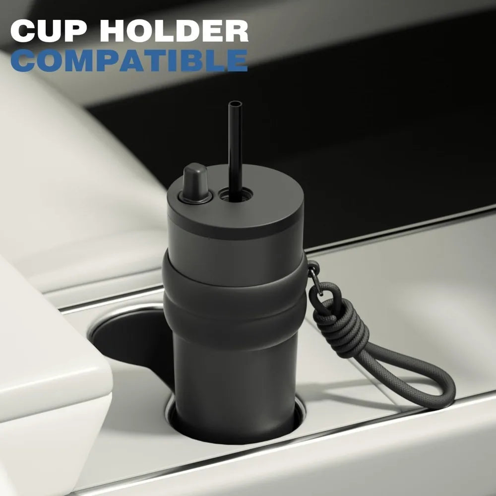 700ml Insulated Travel Thermos with Straw — Leak-Proof