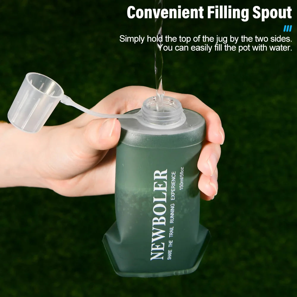NEWBOLER 150/250/300/500ml Water Bottle TPU Folding Soft Flask Outdoor Sport Running Camping Hiking Travel Portable Water Bottle