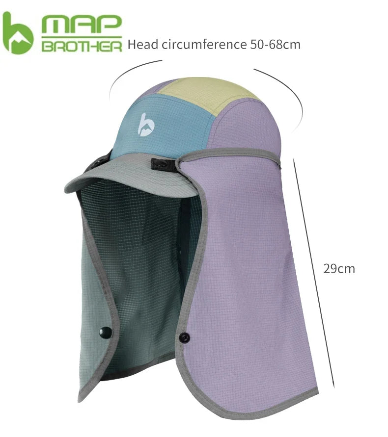UPF 50 Sun Hat with Removable Neck Flap — Hiking & Fishing