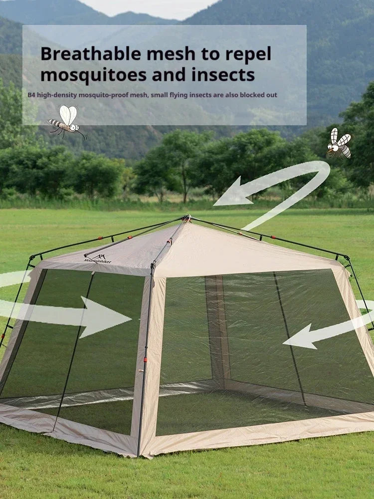 Pop-Up Mosquito Net Awning Tent — Waterproof Beach Shelter