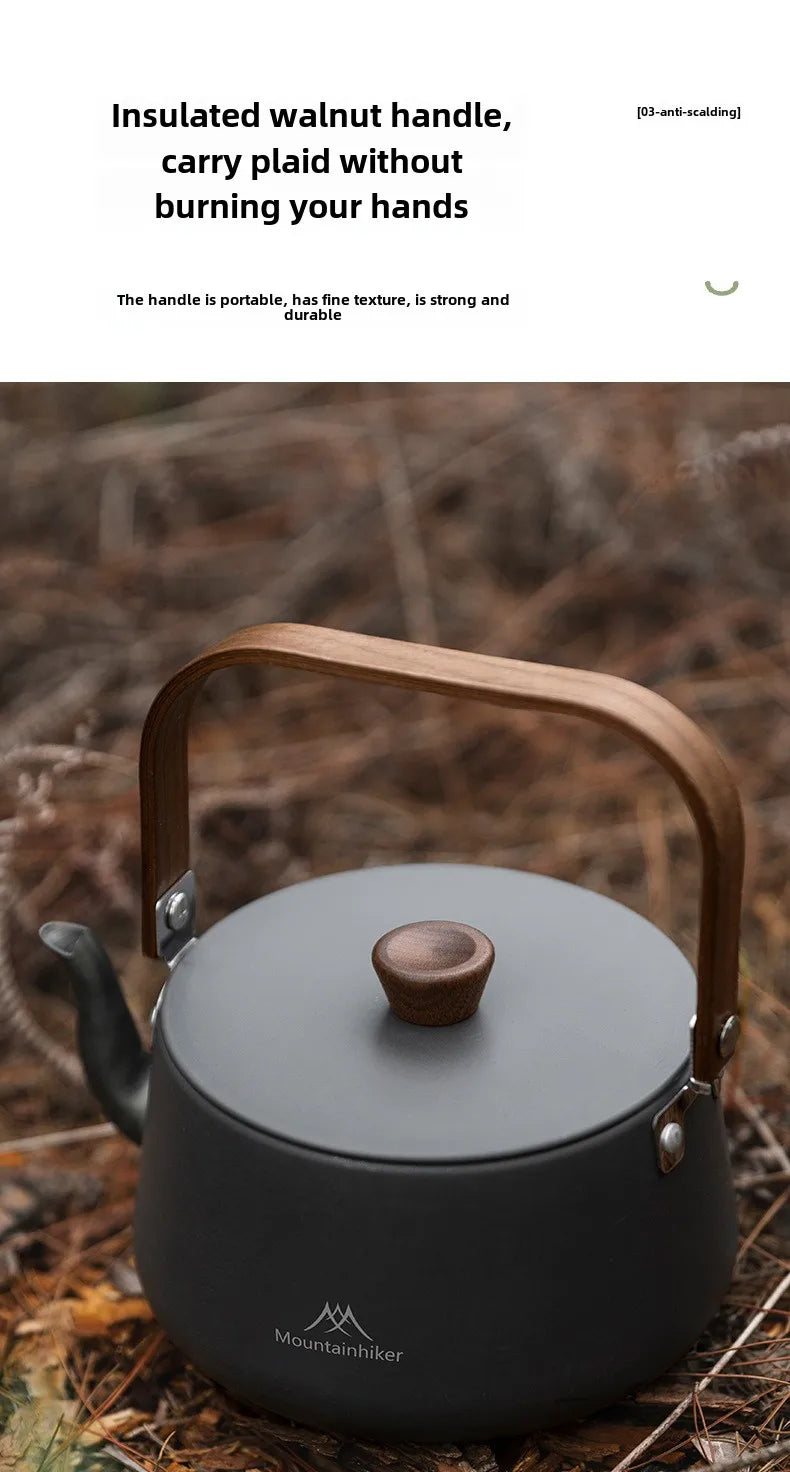 MOUNTAINHIKER Upgrade Camping Style Outdoor Travel Kettle Lightweight Portable Picnic Aluminum Alloy 1.1L Teapot Coffee Pot
