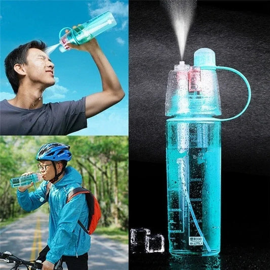 600ml Atomizing Spray Sports Water Bottle