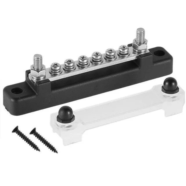 M6 12V Bus Bar 1/4 inch Power Distribution Block 150A Electrical Terminal Block Buss Bar for Truck Boat Car Camper RV