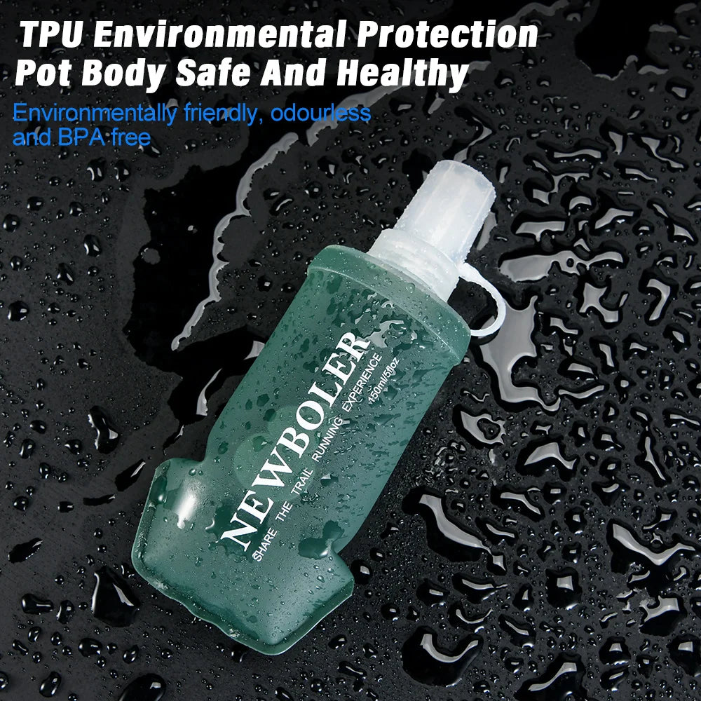 NEWBOLER 150/250/300/500ml Water Bottle TPU Folding Soft Flask Outdoor Sport Running Camping Hiking Travel Portable Water Bottle