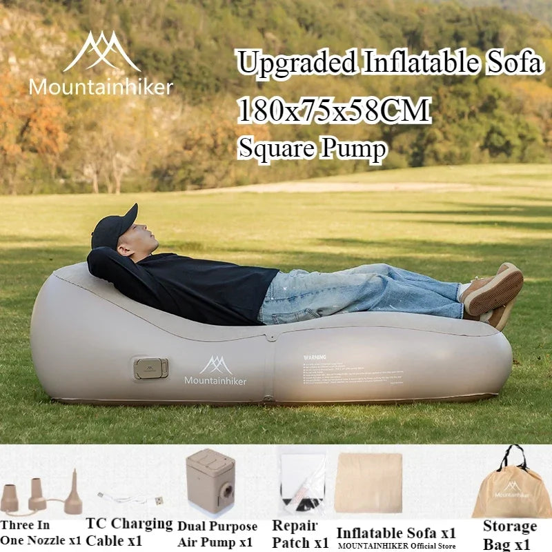 Self-Inflating Air Sofa Bed — Camping Mattress 180×75×58 cm