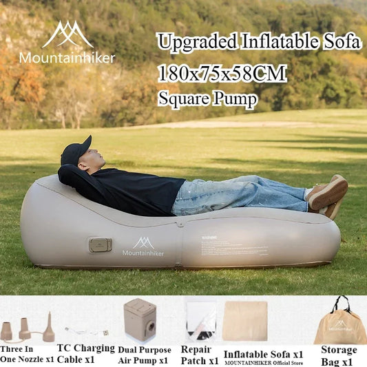 Self-Inflating Air Sofa Bed — Camping Mattress 180×75×58 cm