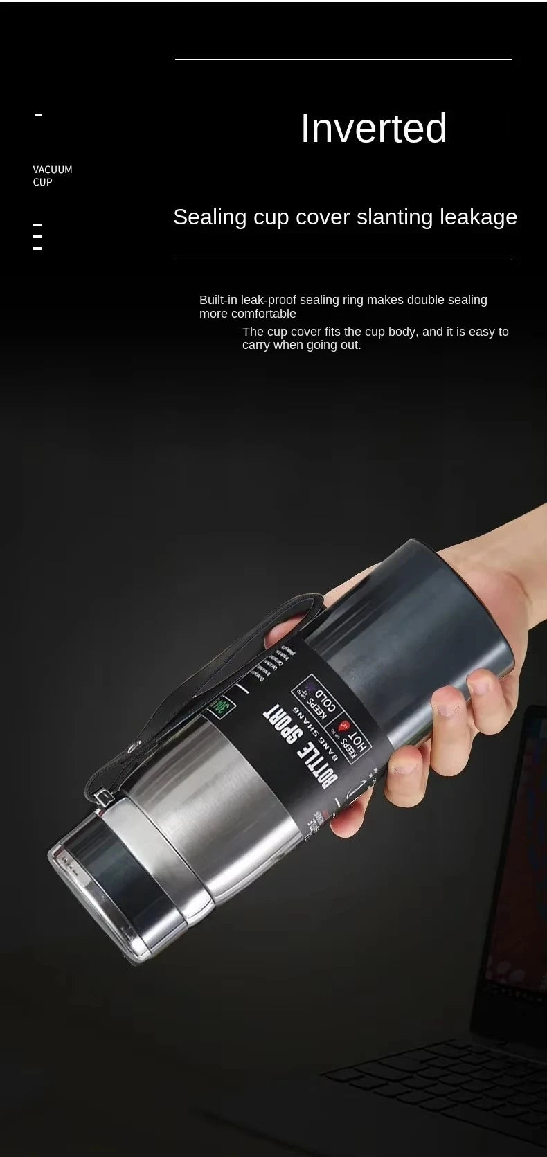 1L Stainless Steel Vacuum Thermal Water Bottle