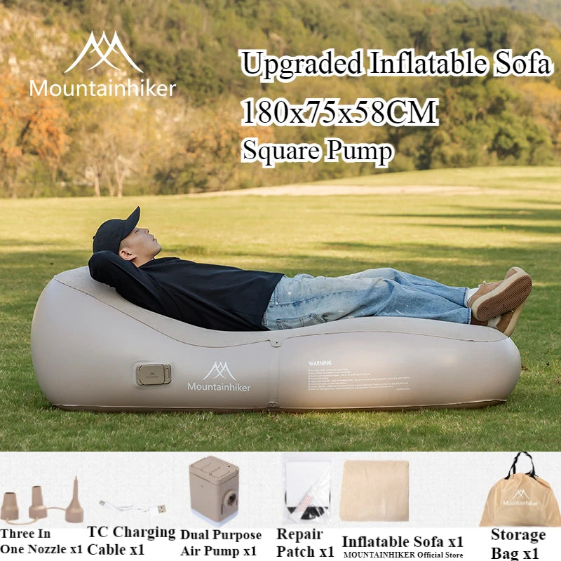 Self-Inflating Air Sofa Bed — Camping Mattress 180×75×58 cm