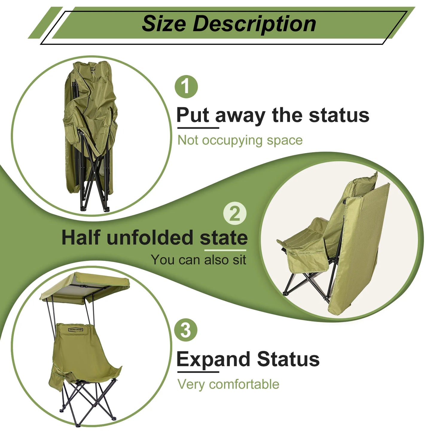 Oversized Camp Chair with Shade Canopy — Beach & Family Chair
