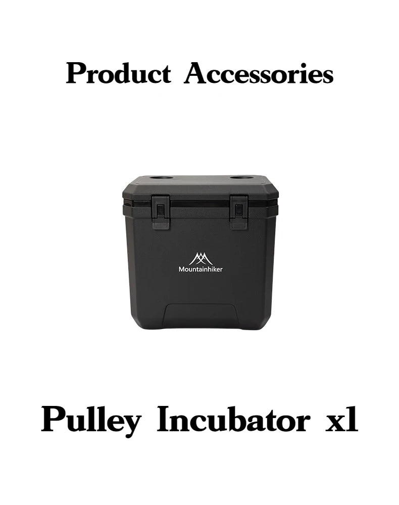 MOUNTAINHIKER 36L Outdoor Refrigerator with Trolley Wheels Incubator Portable Warm Box BBQ Car Pulley Warm Box Refrigerator Box