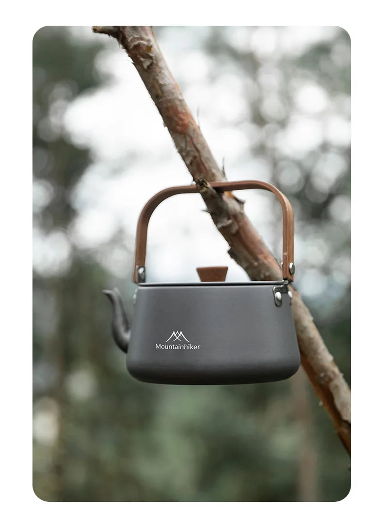 MOUNTAINHIKER Upgrade Camping Style Outdoor Travel Kettle Lightweight Portable Picnic Aluminum Alloy 1.1L Teapot Coffee Pot